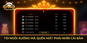 Tôi ngồi xuống mà quên mất phải nhìn cái bàn